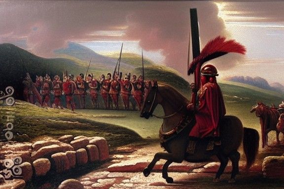 Roman Centurion in Ancient Britain: Oil Painting