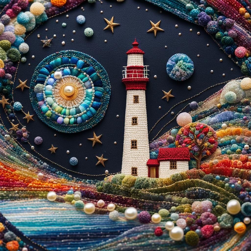 Cosmic Lighthouse Concept Art in 8K