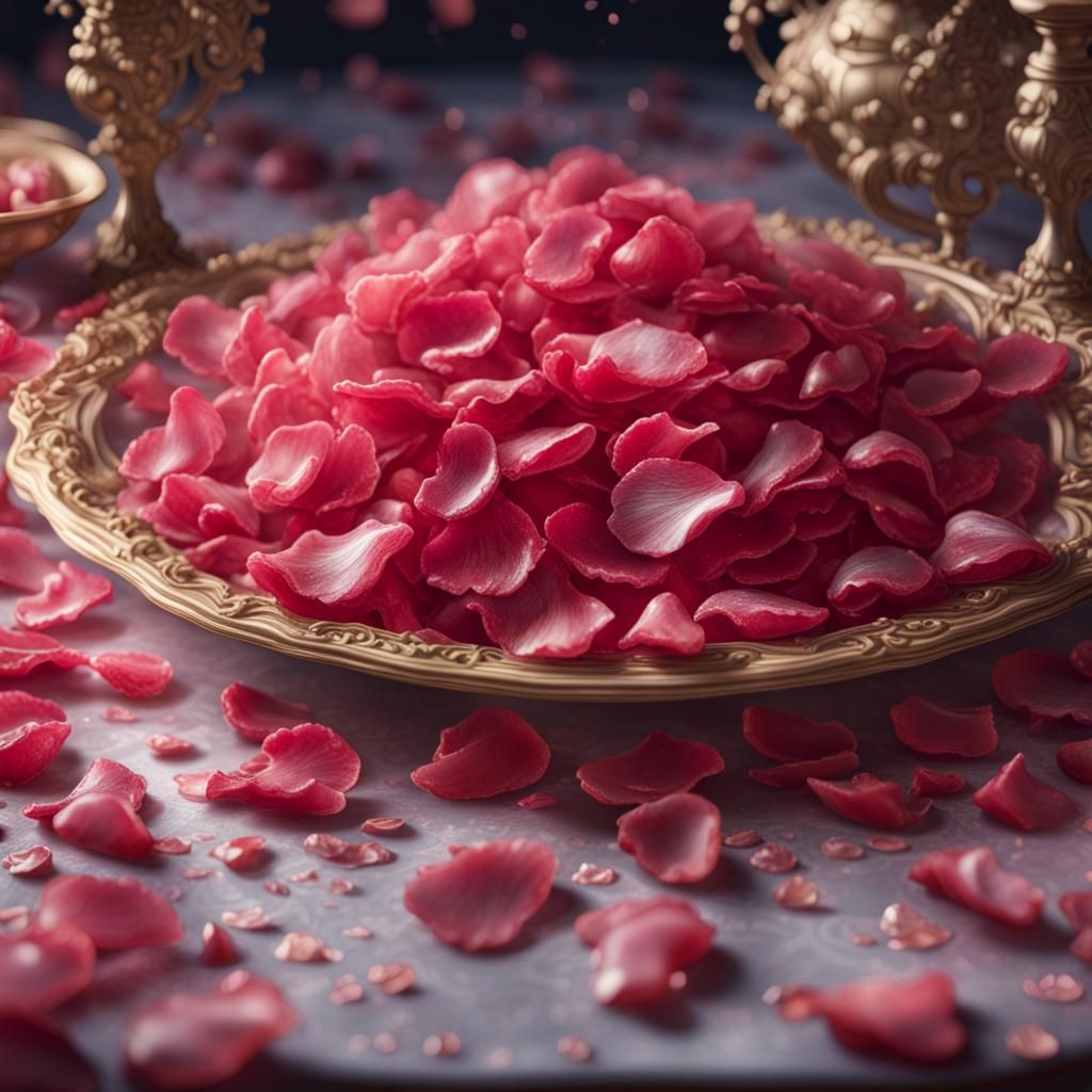Candied Rose Petals in Rococo Style
