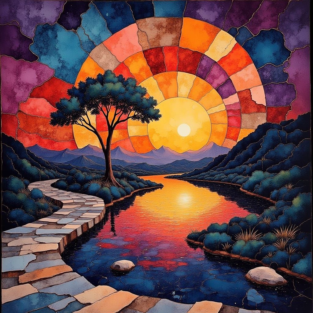 Divine Oil Abstracts: Garden of the Gods at Sunrise