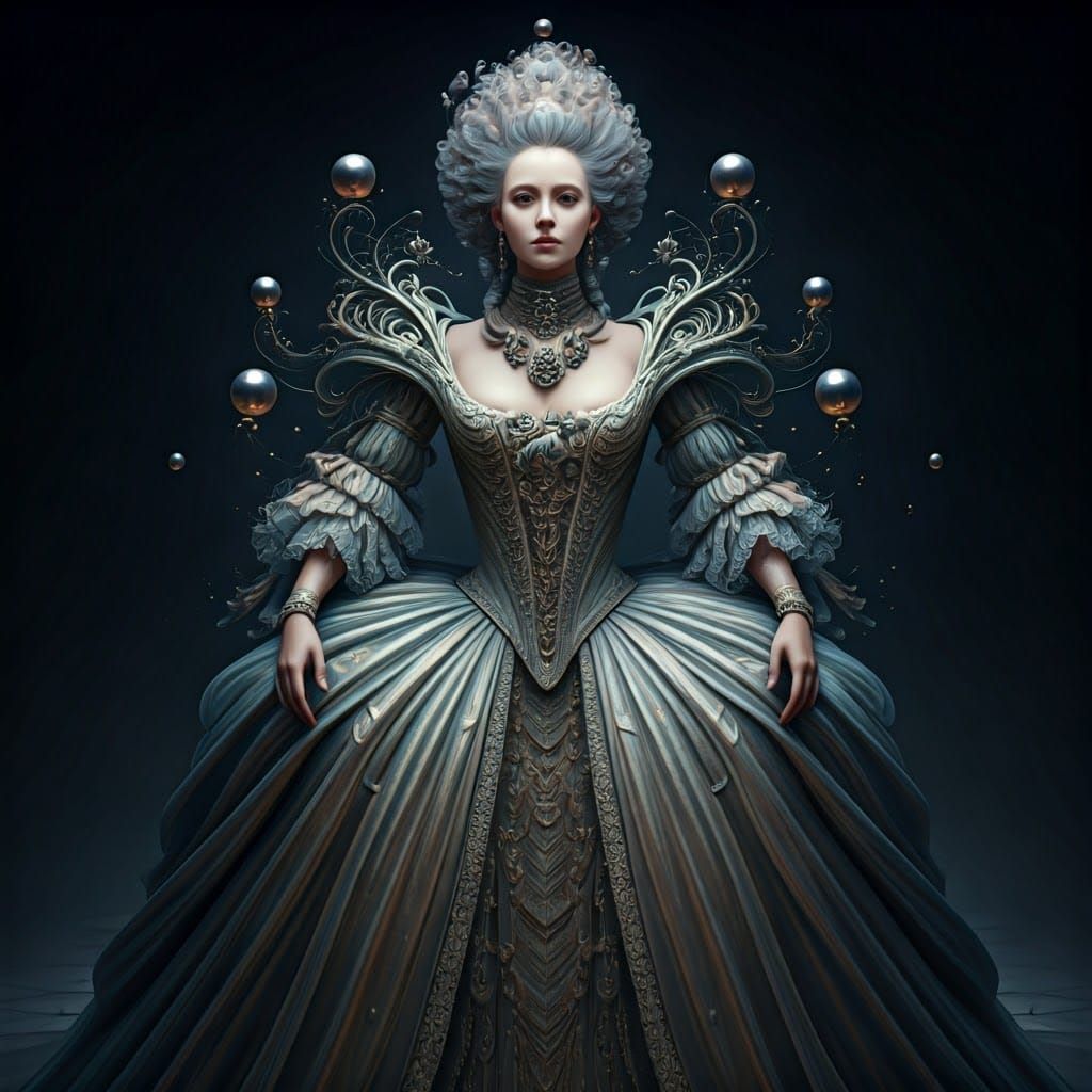 Cyberpunk Aristocrat in Lempicka-Inspired Gown