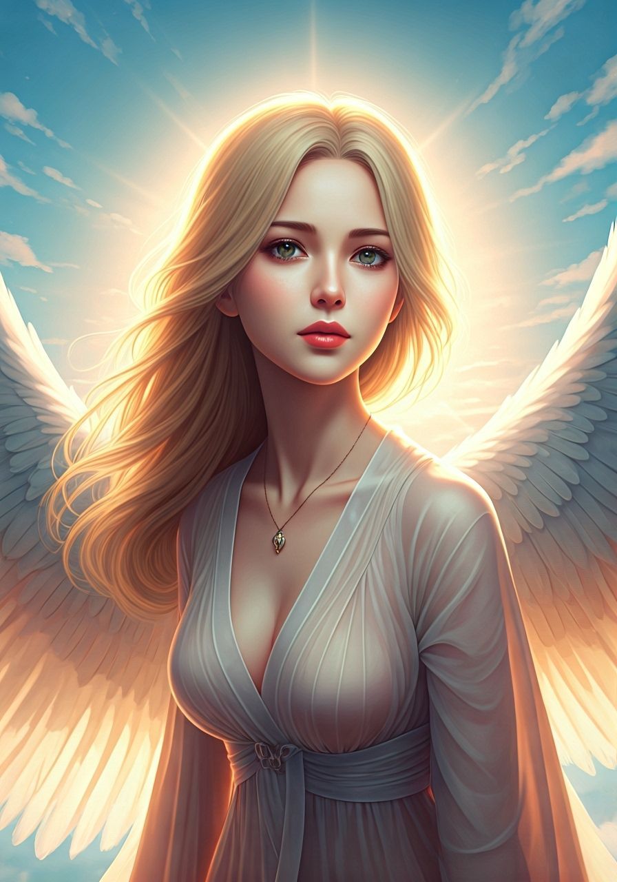 A hyperrealistic portrait of an beautifulI and seductive Ang...