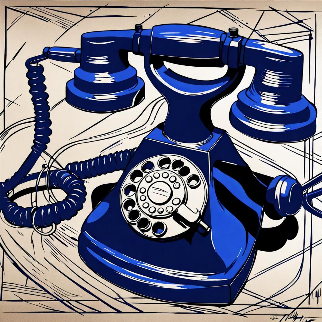 Vintage Telephone in Comic Book Style