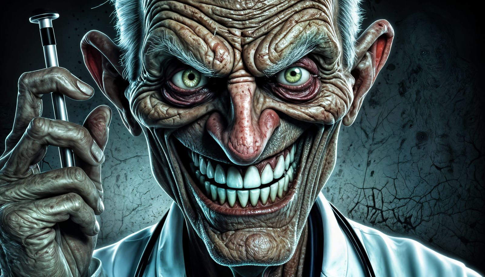 Disturbing Doctor Caricature in HDR Photography