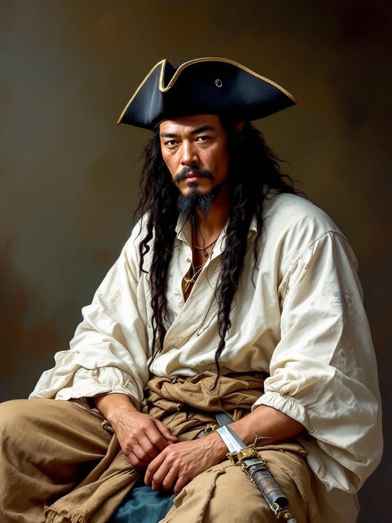 Blackbeard Portrait in Luminous Precision Style