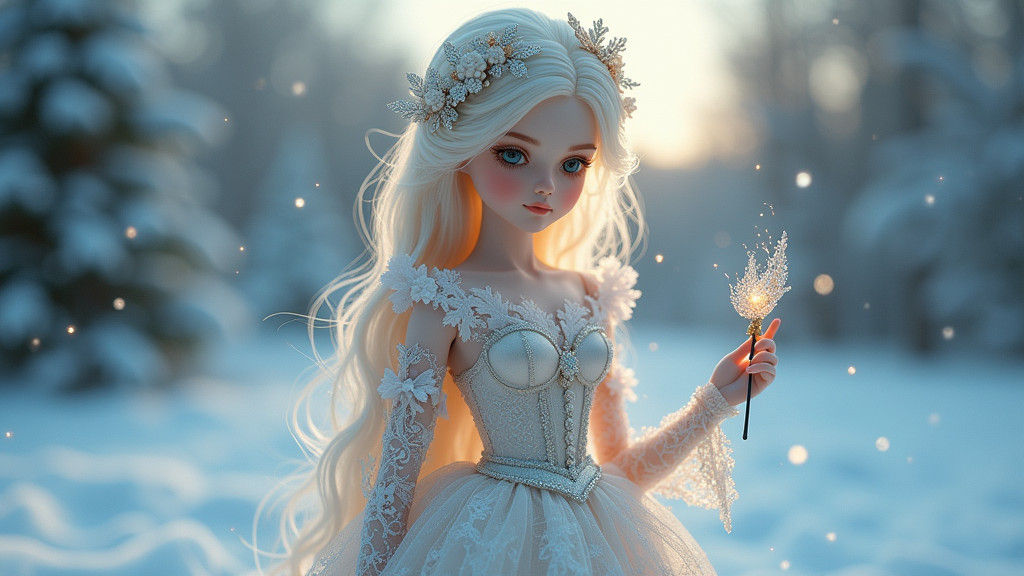 Snowy Village Porcelain Doll in Thorp and Gurney Style