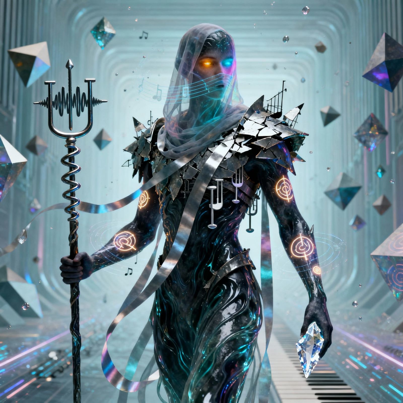 Mysterious Sound and Shadow Character in Surreal Fantasy Sty...