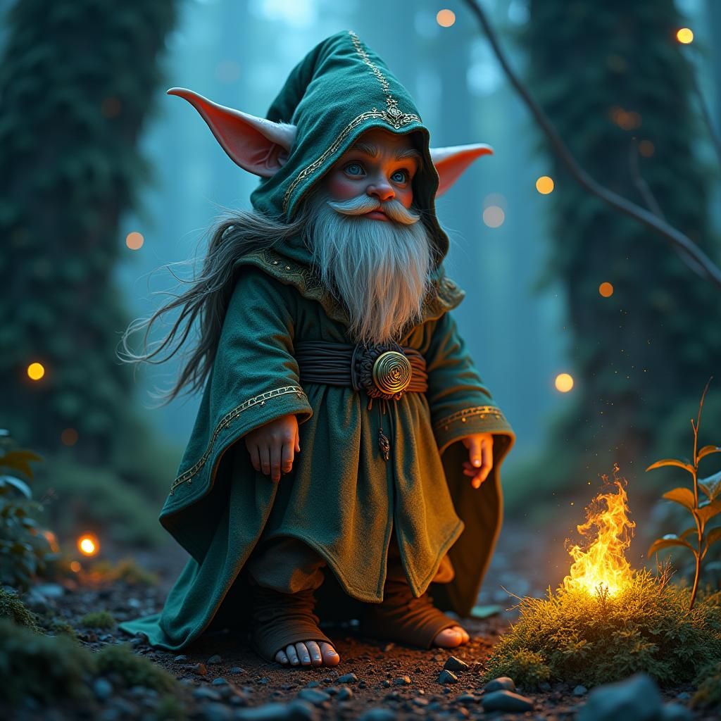 Gnome Warlock Healer in Mystical Forest Oasis