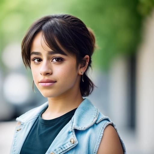 Camila Cabello Portrait with Natural Lighting and Bokeh