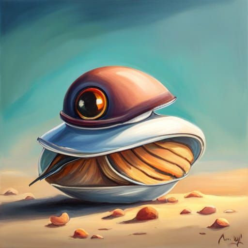 Charming Clam Oil Painting in Awwchang Style