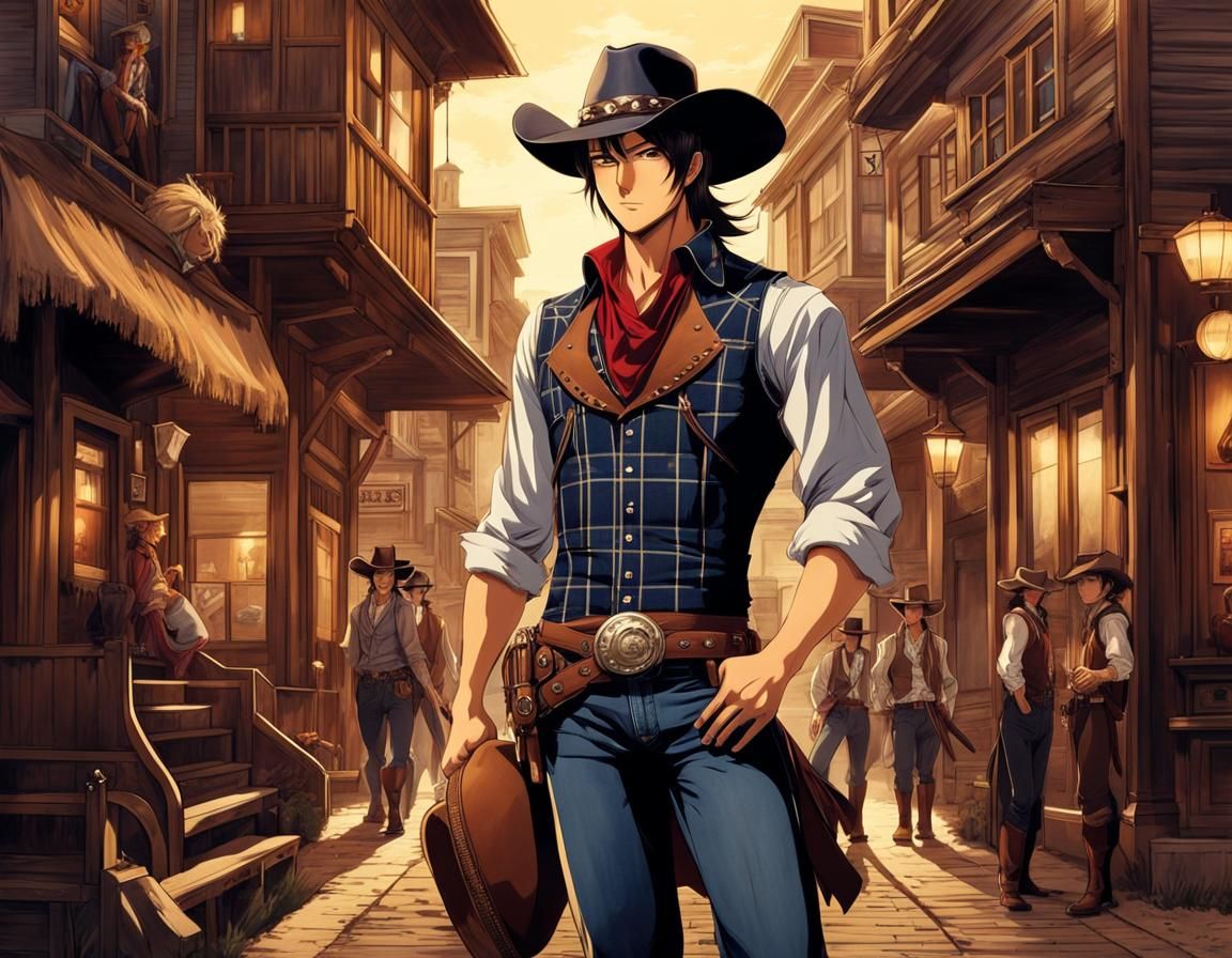Bishonen Cowboy in the Streets of Sagebrush 240625A