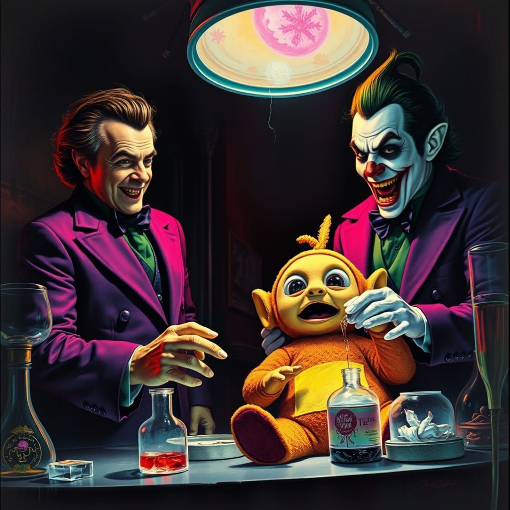 Villainous Duo in Dark, Sinister Abstraction