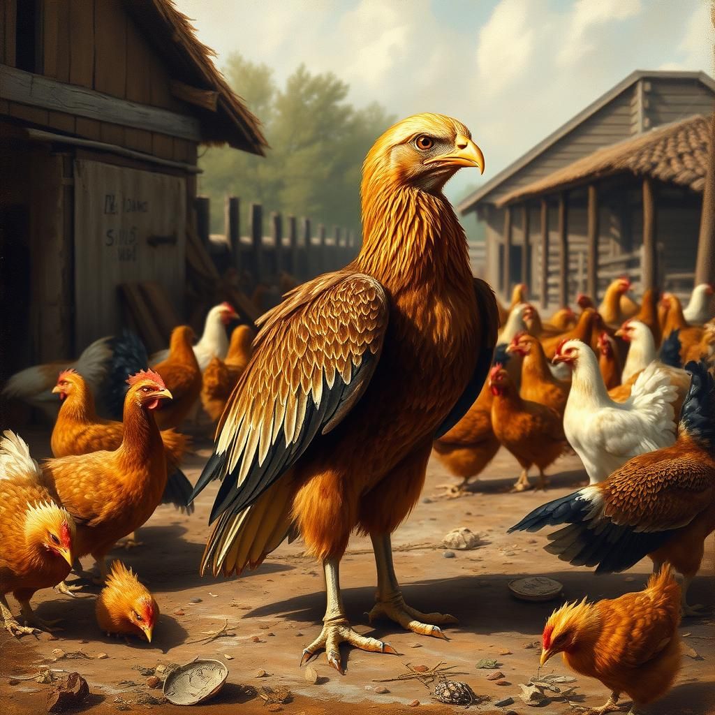 Eagle in Farmyard, 18th Century Rococo Style