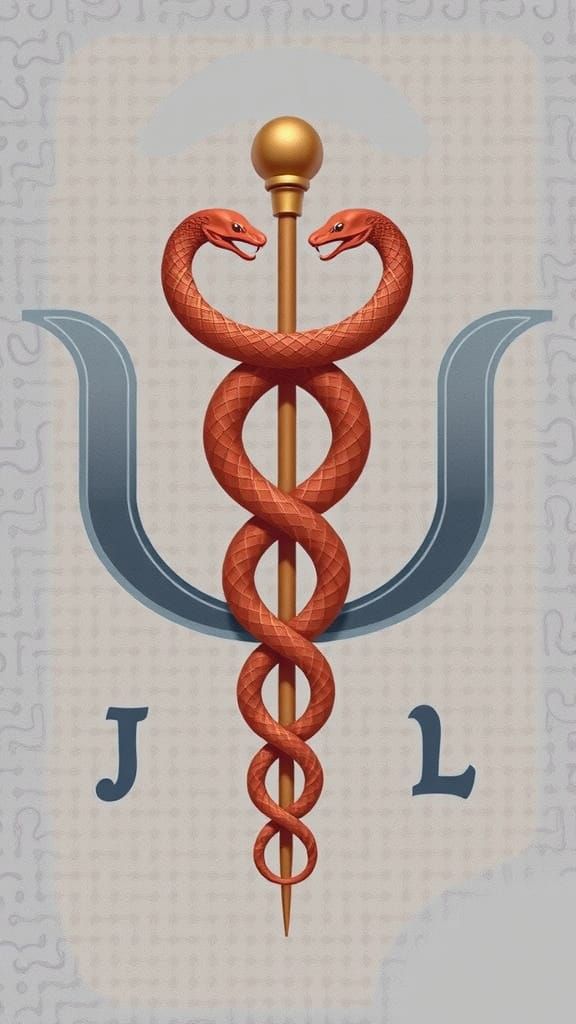 Symmetrical Snake Logo in Sleek Metallic Style