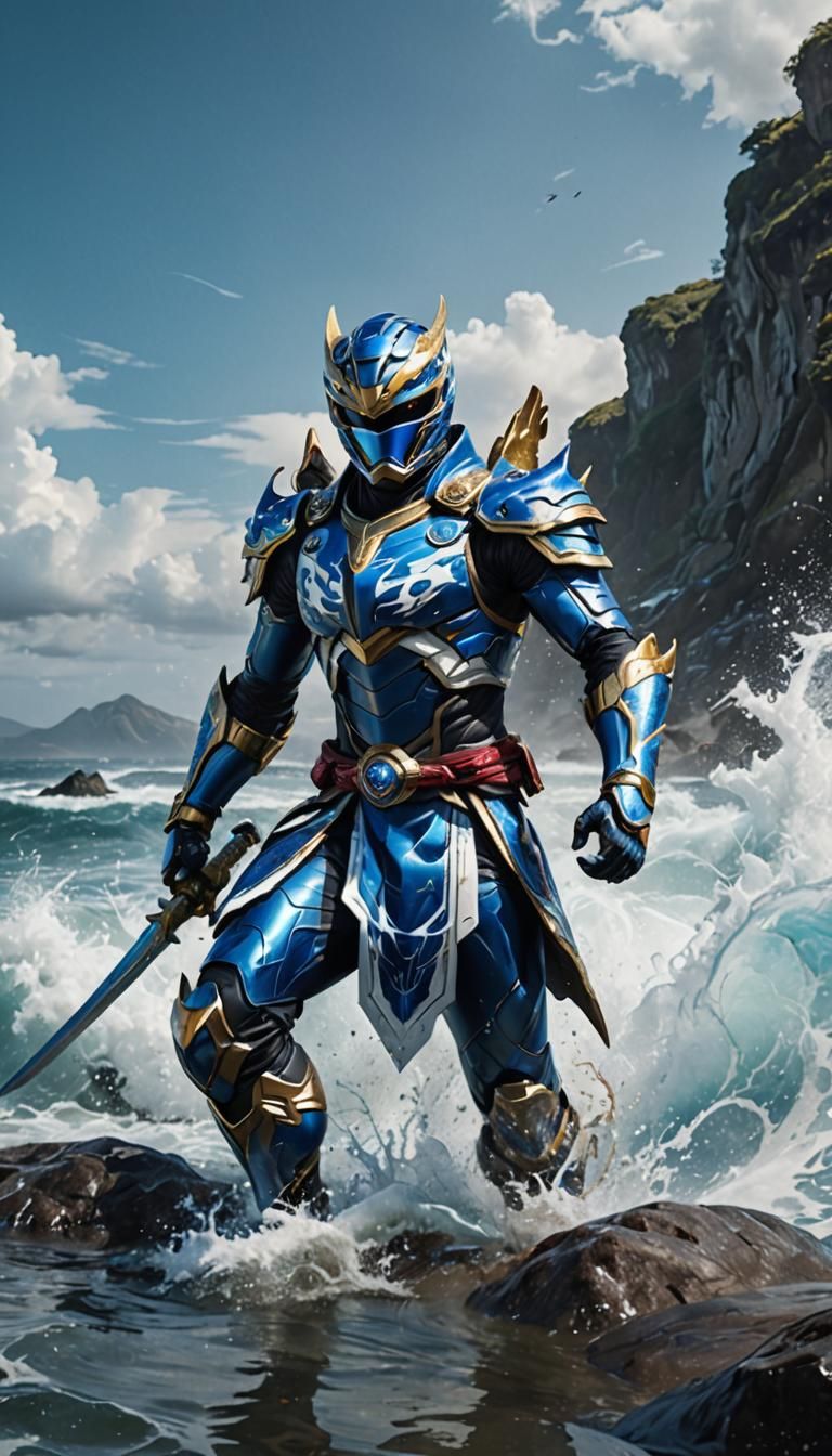 Photorealistic full body portrait of a Samurott-Inspired Pow...