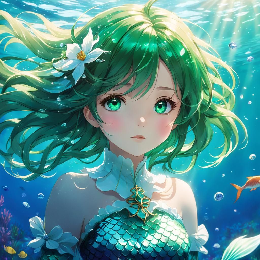 Ethereal Mermaid in Anime Style by Kyoto Animation