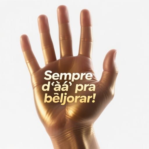 Motivational Poster with Ten-Finger Hand and Gold Text