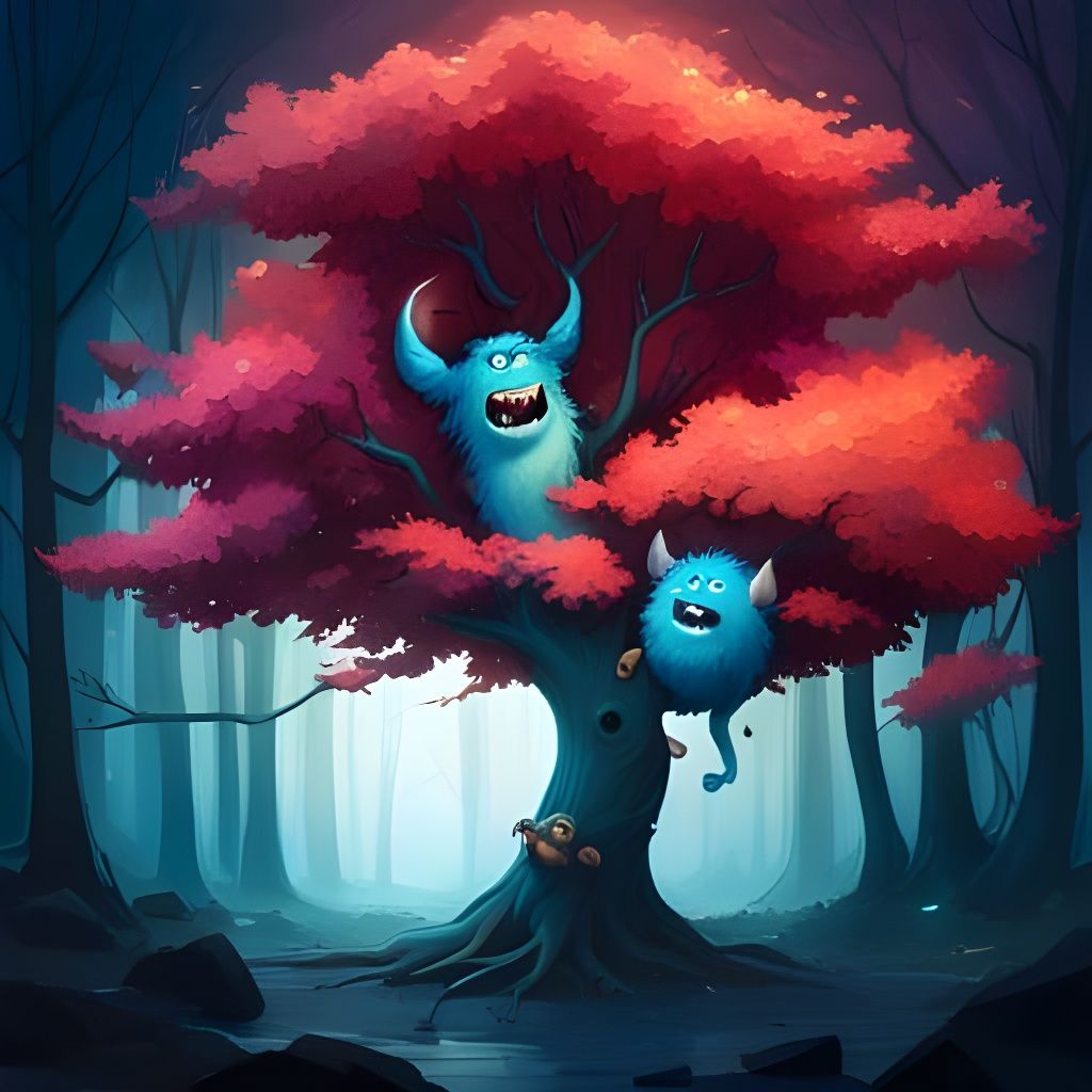 Abstract Dark Blue Oil Painting