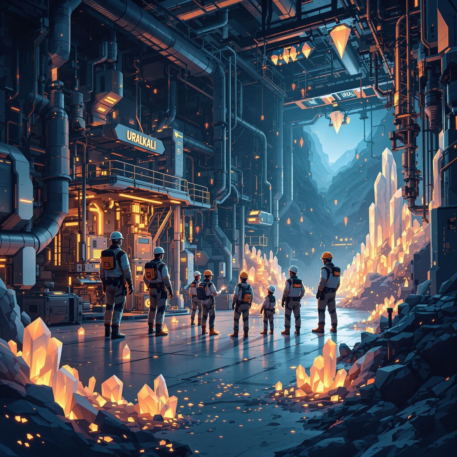 Futuristic Industrial Unity in a High-Tech Setting