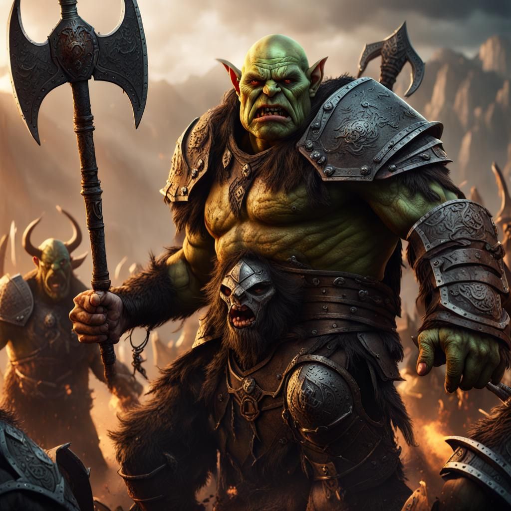 Orc Commander Leading Army in Fantasy Warcry