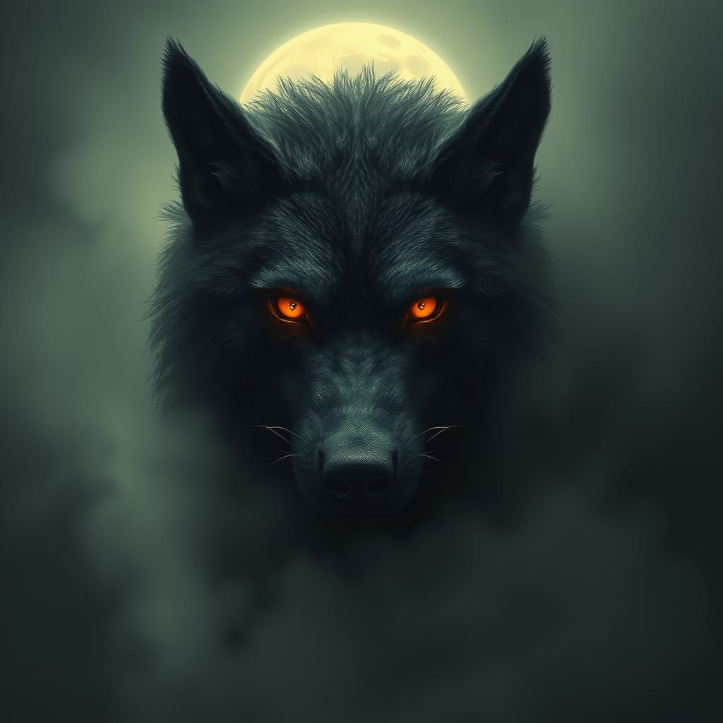 Alastor Werewolf in Eerie Surrealist Style