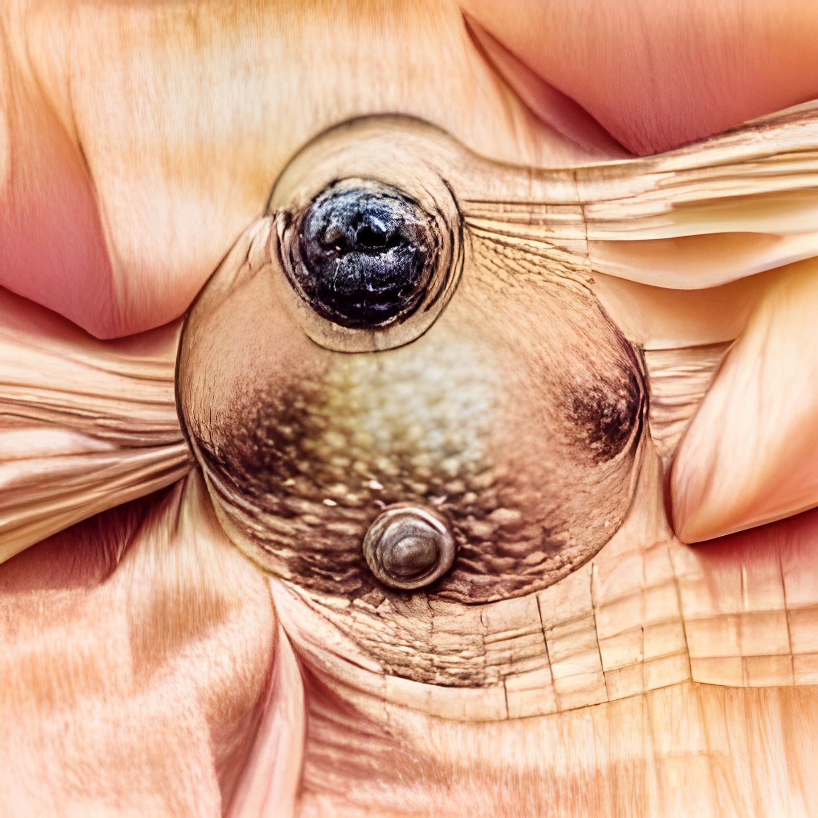 Detailed Close-Up of a Single Nipple