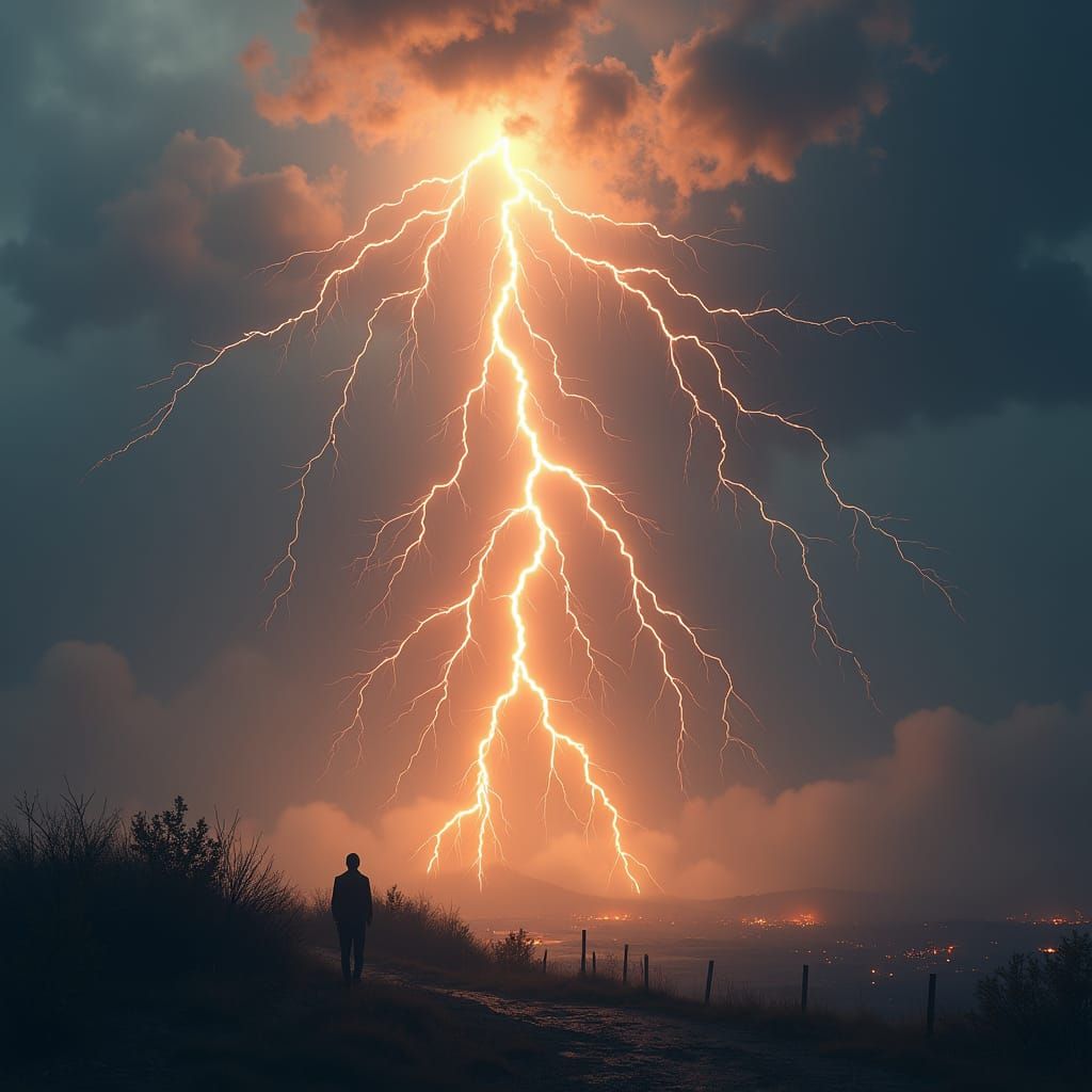 Electrified Lightning Bolt in Cinematic Style