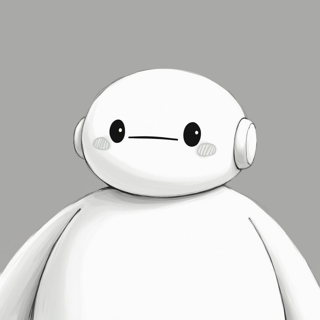 Polished Robot Portrait in Minimalist Style