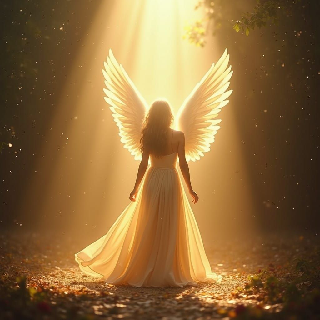 Angel Ascending in Radiant Light