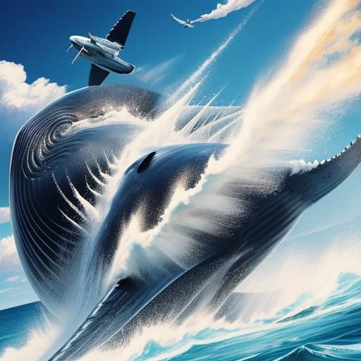 Manga Whale Rider Soaring Through the Sky