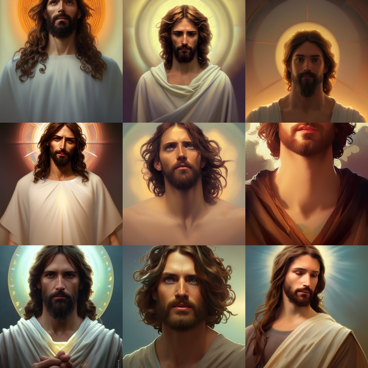 Heavenly Portrait of Jesus in Divine Light