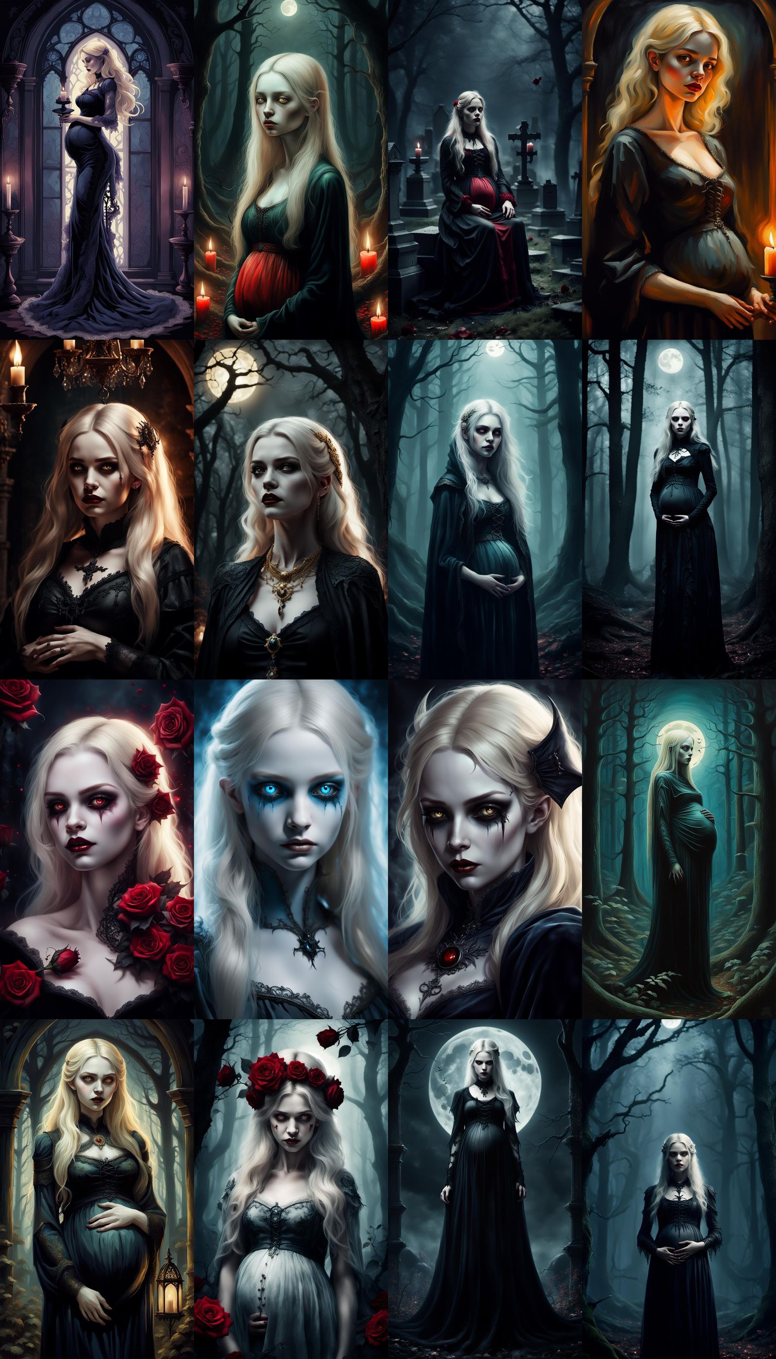 Pregnant Vampire Girl with Big Belly