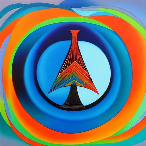 Abstract Surrealist World of Peace in Complementary Colors