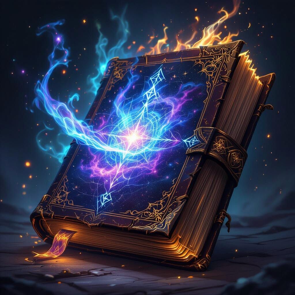 Ancient Magic Tome Radiating Ethereal Glow