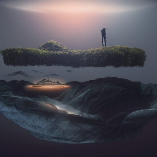 Surreal Floating Island Concept Art