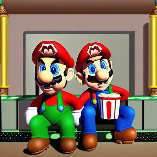 Mario and Luigi at the Movie Theater