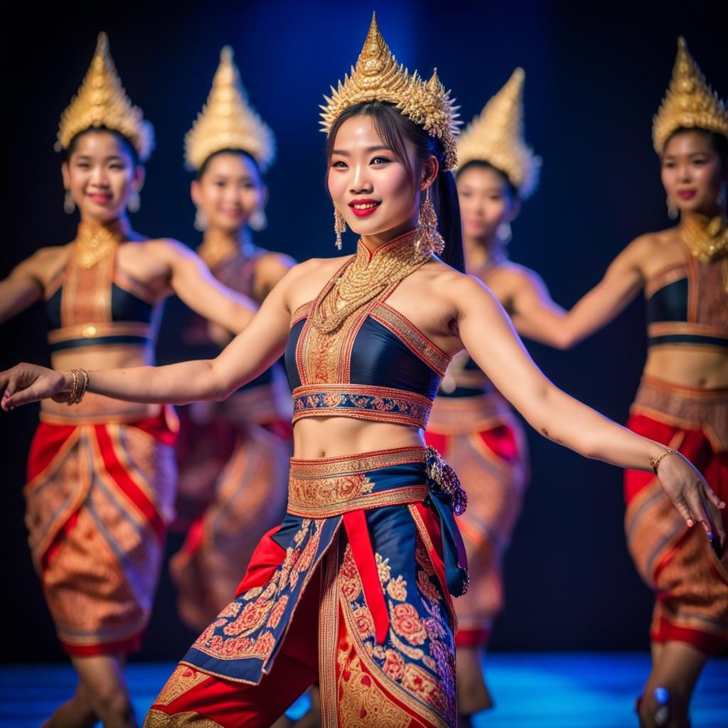 Isaan Singer with Dancers: Macro Photography