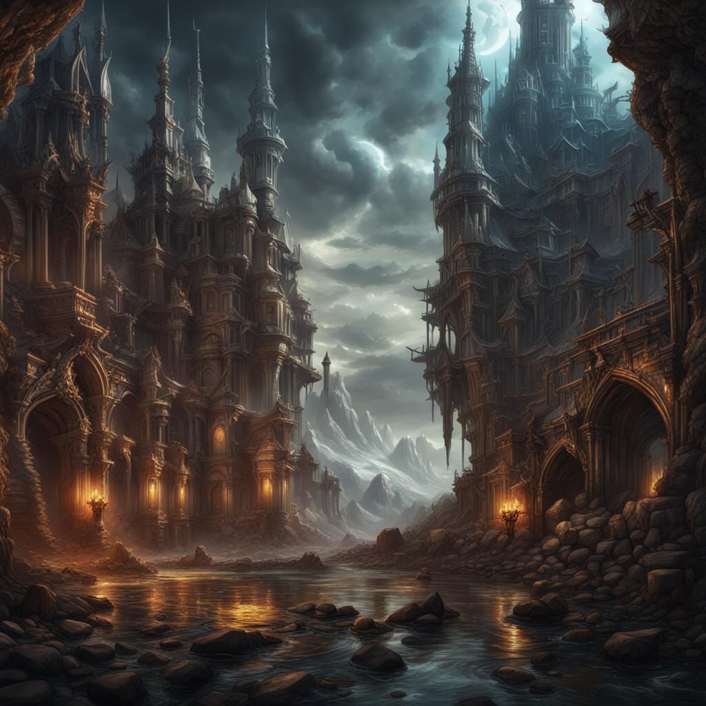 Fantastical Concept Art in Contrasting Colors