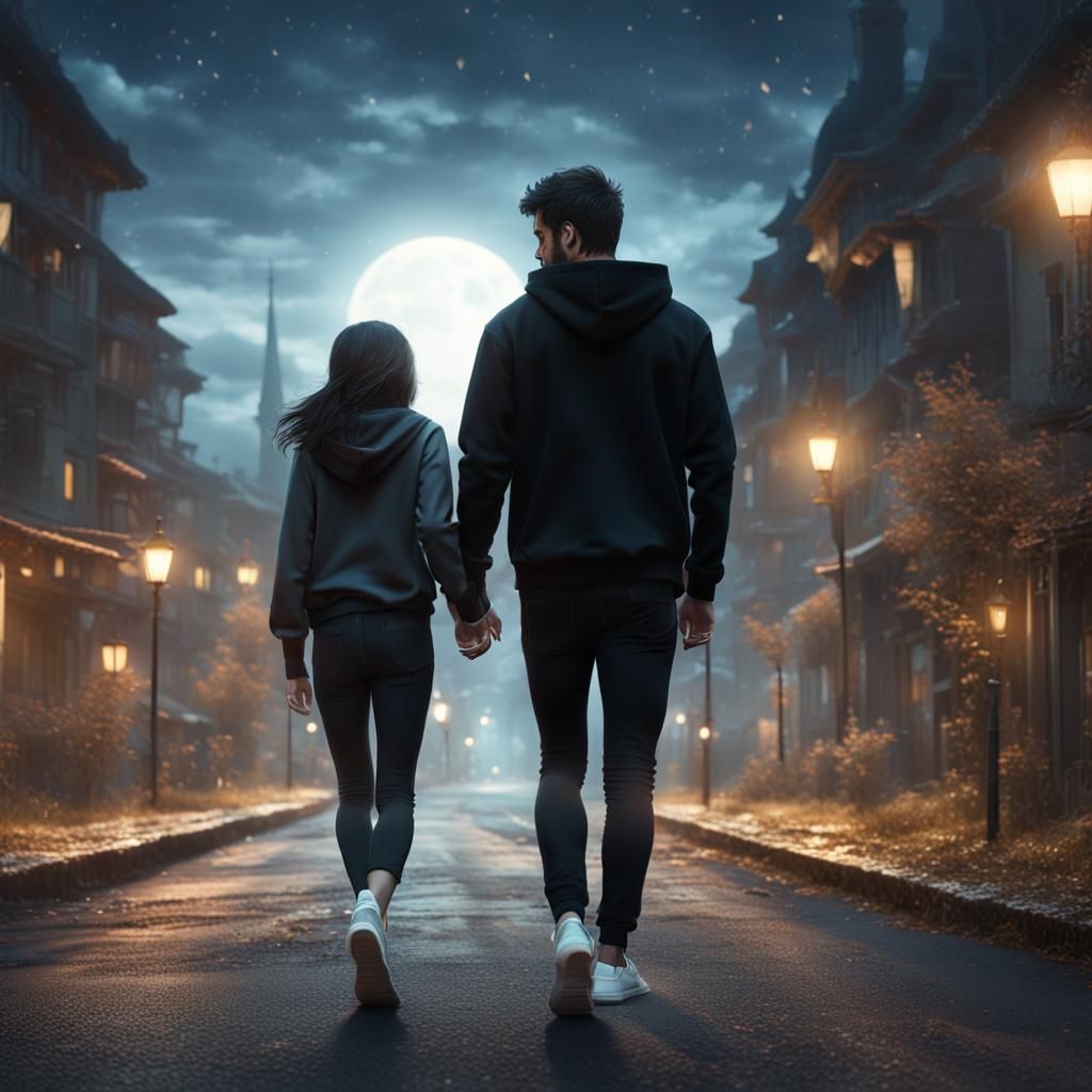 Couple holding hands