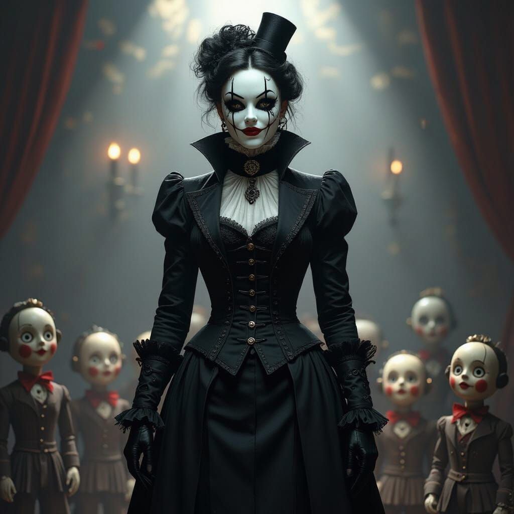 Sinister Ringmaster Supervillain with Puppets, Gothic Horror...
