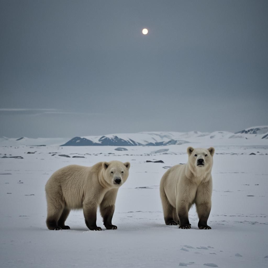 Sinister Svalbard Nightlife in Dark Fantasy Style