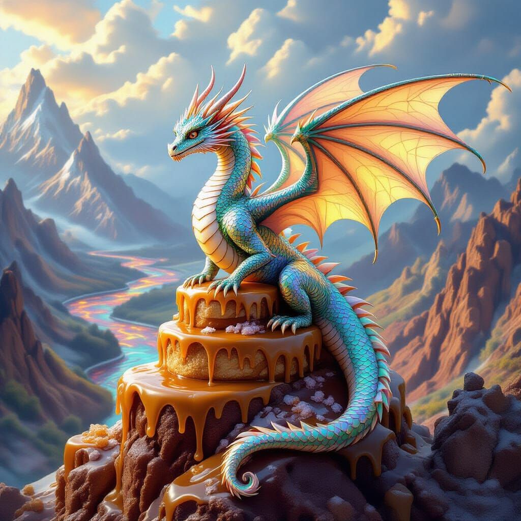 Dragon of Rock Candy and Spun Sugar on Nougat Mountains