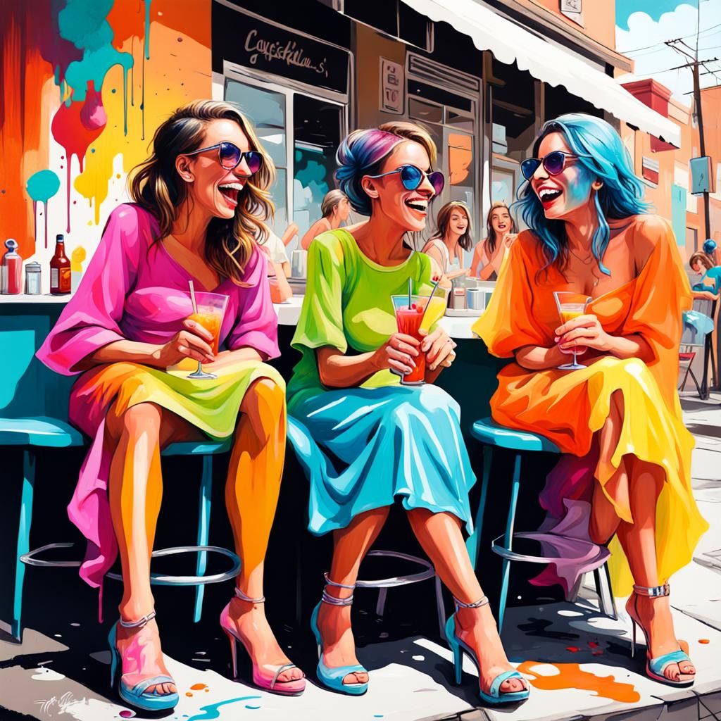 City Girls Cocktails in Graffiti Art Style