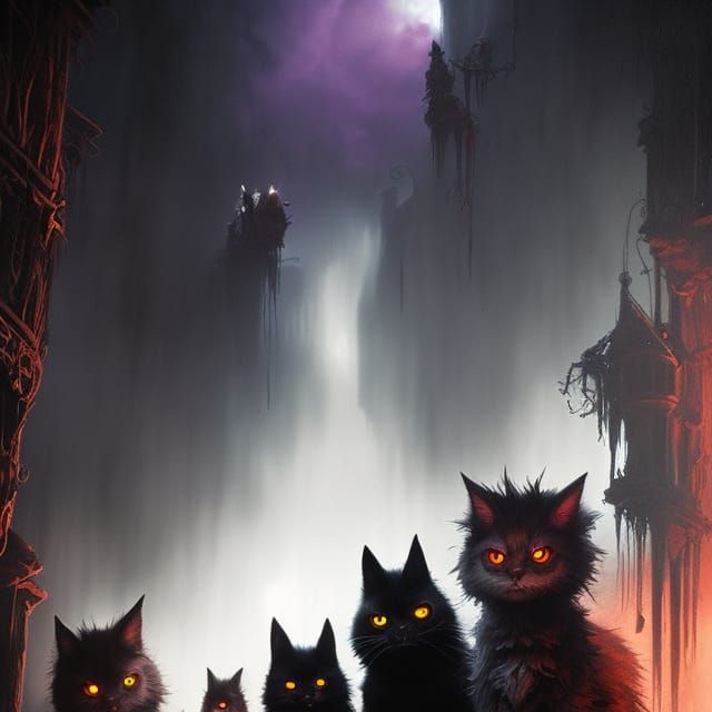 Adorable Colorful Fluffy Cats in 3D Digital Art