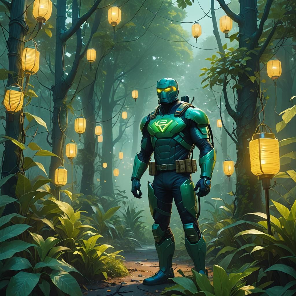 Superhero at a Go Green Festival, 3D Art