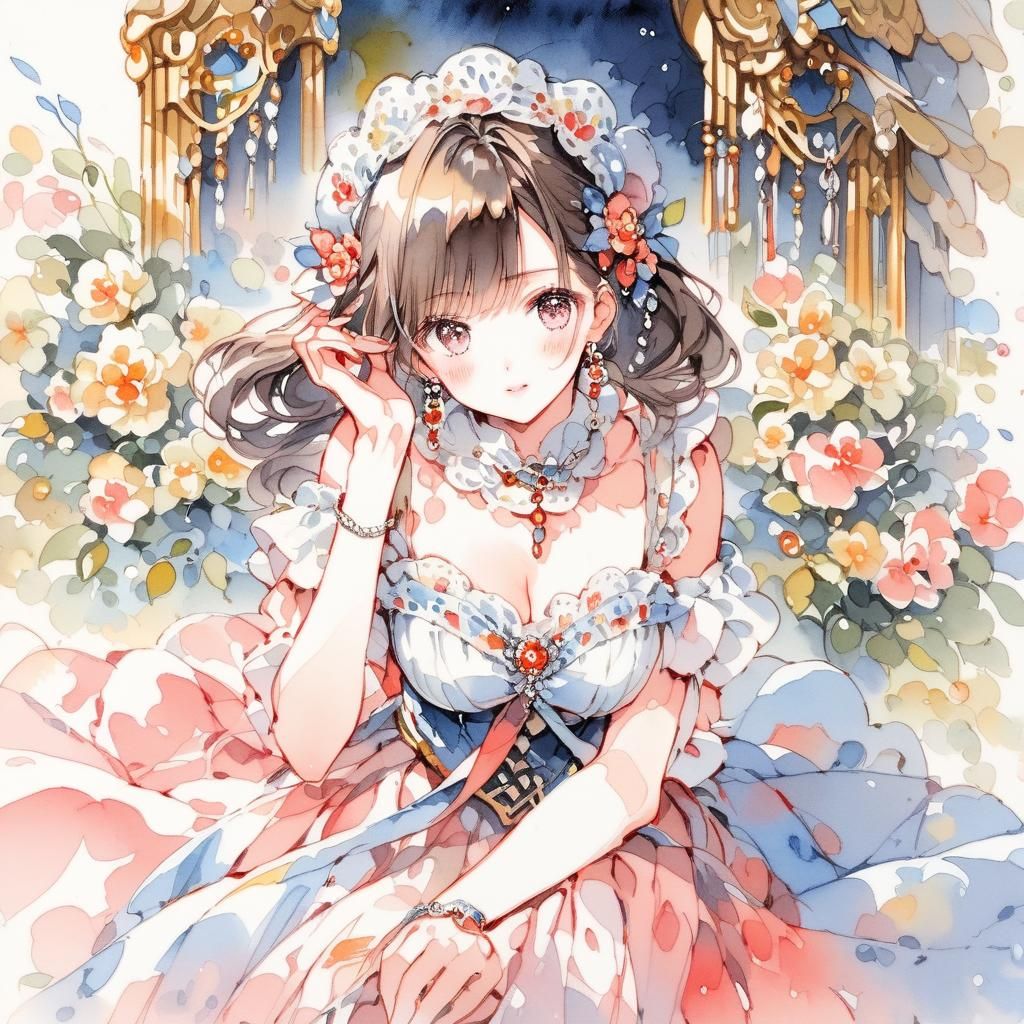 Aquarela Painting of a Woman