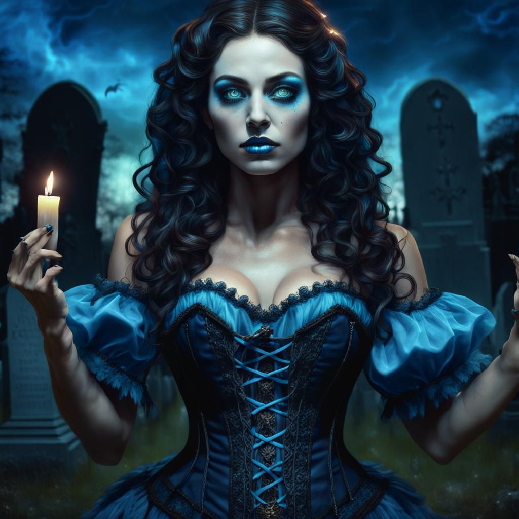 Cajun Bayou Witch Summoning Ghosts: Fantasy Concept Art