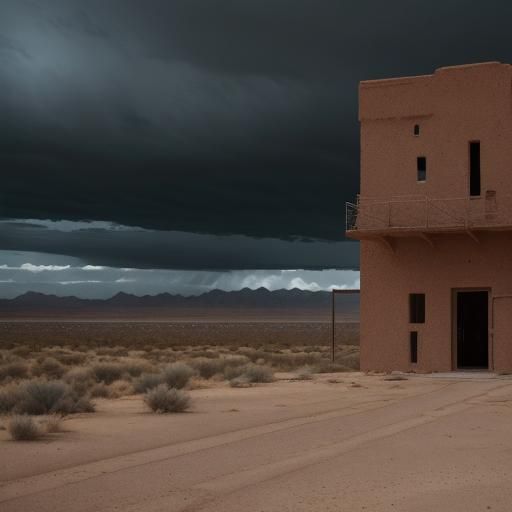 Dramatic Desert Mezzanine in Stormy Weather