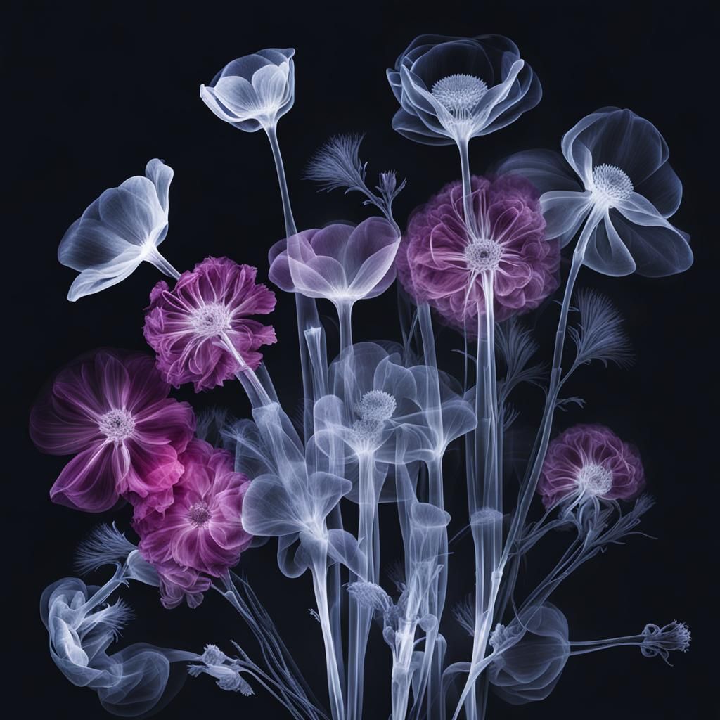 Ethereal X-Ray Flower Bouquet