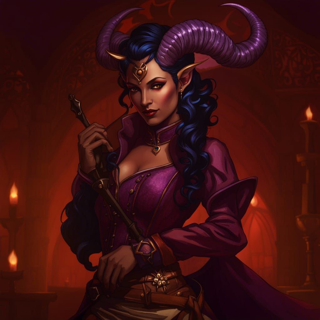 Charismatic Tiefling Bard Lilith Nightshade on Stage